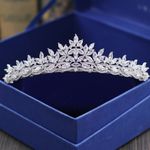 Luxury All CZ Cubic Zirconia Wedding Queen Princess Prom Tiara Crown Adult