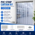 7X PVC Strip Curtain Plastic Soft Freezer Room Door Curtain Kit Hanging 18cm x2m