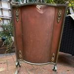 Vintage/Retro Metal Fireplace Fire Screen Brown & Gold Decorative Trim with Feet