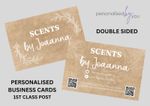 Personalised Printed Business Cards Craft Brown Template ADD OWN TEXT or LOGO