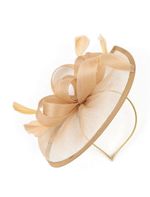 Gold Tea Party Fascinator Kentucky Race Derby Hat Wedding Cocktail Brand New