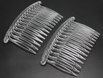 12 Clear Plastic Hair Clips Side Combs Pin Barrettes 80X50mm for Ladies Craft