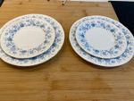 Colclough "Braganza" Salad plus tea  Plates x4 Blue Flowers Excellent condition 