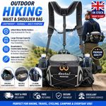 Hiking Waist Pack with Bottle Holder Bum Bag for Camping Walking Running Sports