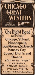 Chicago Great Western Railway JP Elmer St Paul MN 1906 Minneapolis Ad SAL1-M11