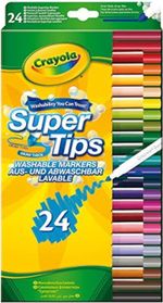 CRAYOLA Supertips Washable Markers Felt Tip Pens in Assorted Colours Pack of 24
