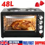 48 L Mini Electric Oven + Dual Hotplates 1600 W, 230 °C, Plug-&-Play Convenience
