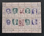 South Africa Stamps 1996 Nobel Laureates Miniature Sheet Canceled. Never Hinged