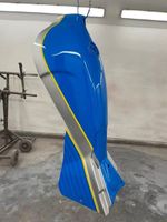 Bultaco Alpina Aluminum Light Blue & Silver Petrol Fuel Tank & Seat Pan Cowling