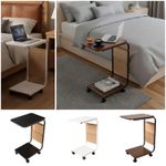 C Shaped Side End Table Coffee Snack Living Room Bedside Under Sofa Metal Frame