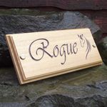 Horse Name Plate Stable Door Plaque (Vivaldi Font & Horse Head Logo) Custom Made