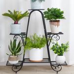 Wisfor 6 Tier Metal Plant Stand 6 Flower Pots Shelf Display Rack Garden Home Dec
