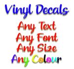 PERSONALISED DECAL VINYL STICKER TEXT ANY FONT ANY COLOUR CUSTOM STICKER DECAL