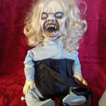 Spirit Halloween Doll Face Zombie baby Backpack Retired animated WORKS 