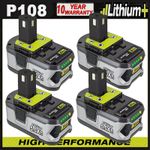 10X Replace 18V 8AH For Ryobi P108 One Plus Lithium Battery RB18L50 RB18L40 P108