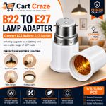 B22 TO E27 LIGHT BULB SOCKET ADAPTER CONVERTER BAYONET TO EDISON SCREW LAMP
