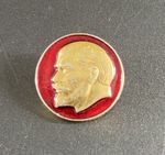 Soviet Union Vladimir Lenin Pin Badge Red 15K Gold Plated USSR Vintage Enamel