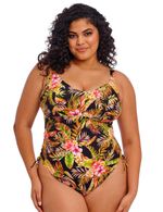 Elomi Tiger Valley Non-Wired Swimsuit Womens Elegant Plus Size Swimwear 802343