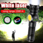 Super Bright High Powerful COB LED Flashlight Torch Rechargeable Lamp Battery UK