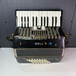 Vintage Bell 48 Bass Piano Accordion Hohner Germany 26 Keys Black WORKS
