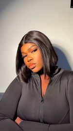 Synthetic Black Straight Bob Wig – Lace Front Middle Part, everyday  wear