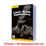 50 BCW Golden Age Comic Book Hard Plastic Topload Holders rigid protector sleeve