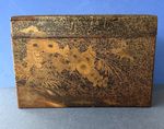 Antique Japanese Maki-e chrysanthemum Nashiji decorative Lacquer Box