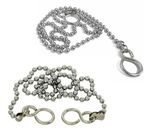 REPLACEMENT CHROME 12" 18" SINK BASIN BATH BALL PLUG CHAIN AND S HOOK ENDS 