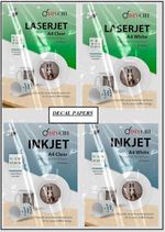 A4 Water Slide Decal Paper Sheets White and Clear- Inkjet and Laser