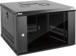 6U  Wall Mount Server Cabinet 450mm Deep Network Rack Lockable Glass Door Black