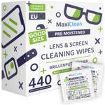 440 Premium Eye Glasses Cleaning Wipes Streak Free Lens and Spectacle Cleaner
