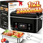 1.2L 24000mAh Cordless Electric Lunch Box,Heat Battery Powered Heated Lunch Work