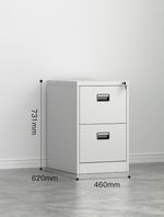 Light grey Metal Filing Cabinet 2 Drawer Lockable Office Storage A4 Home Work