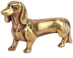 Dachshund Sausage Dog Small Ornament in Brass