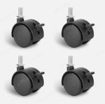 4Pcs Chair -Wheel Furniture Caster 1.5 inch M8 Screw Plate- Swivel Caster Silent