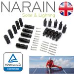Solar Connectors 4mm PV Cable Plug Pair Male Female TUV Approved 1500V DC