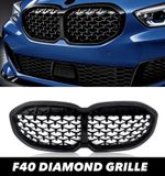 BMW 1 SERIES F40 DIAMOND STYLE M SPORT FRONT GRILLE GLOSS BLACK 2020 ONWARDS STM