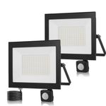 2X 100W LED Floodlight PIR Motion Sensor Security Floodlights Outdoor Lamp IP66