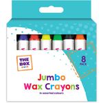 Jumbo Wax Crayons 8 Pack - Assorted Colours Bright Non Toxic Kids Art Crafts