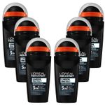 6x 100ml Loreal Men Expert Carbon Protect 48hr Anti-Perspirant 5 in 1 Roll On