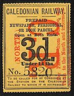 GB Scotland CALEDONIAN RAILWAY (N) Mint 3d ERROR *CR* INVERTED Parcel Stamp VS40