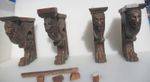 Victorian Carved Wooden Shelf Mount Wood Antique Old Lion Head Corbels Shelving