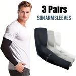 3 Pairs Ice Silk Arm Sleeves UV Sun Protection Cooling Sleeves Sports Unisex