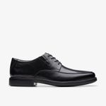 Clarks Mens Cosgrove Apron Black Leather Derby Shoes,Lace Up Leather Smart