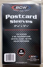 1 Pack of 100 BCW Standard Size Postcard Sleeves