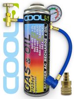 COOL5 R1234YF Aircon Top Up Gas&Oil + Hose + Adapter (500ml) - AC Refill Bundle!