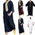 Daily Men's Robe Muslim Clothing New Jubba Kaftan Dishdash Thobe Long Sleeve