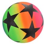 10" Inflatable Ball Neon Rainbow Colour Stars Rubber Kids Beach Garden 