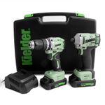 Kielder DUO Twin Pack 18v Combi Drill, Impact Driver, 2 x 2.0Ah Li-ion Battery