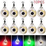 10pcs LED Light Deep Drop Underwater Eye Shape Fishing Bait Mini Fishing Lure